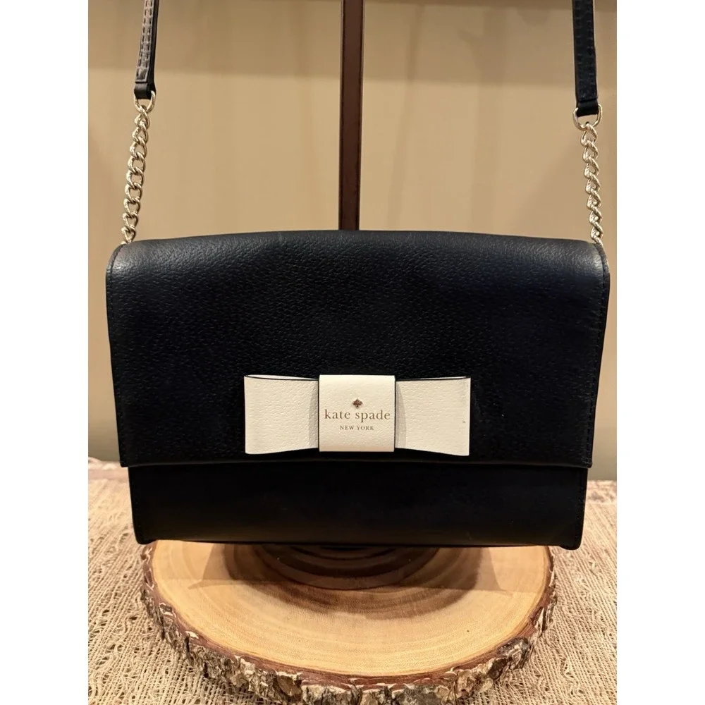 Kate Spade Robinson Street Zanni Crossbody Handbag‎ Black/white Preppy